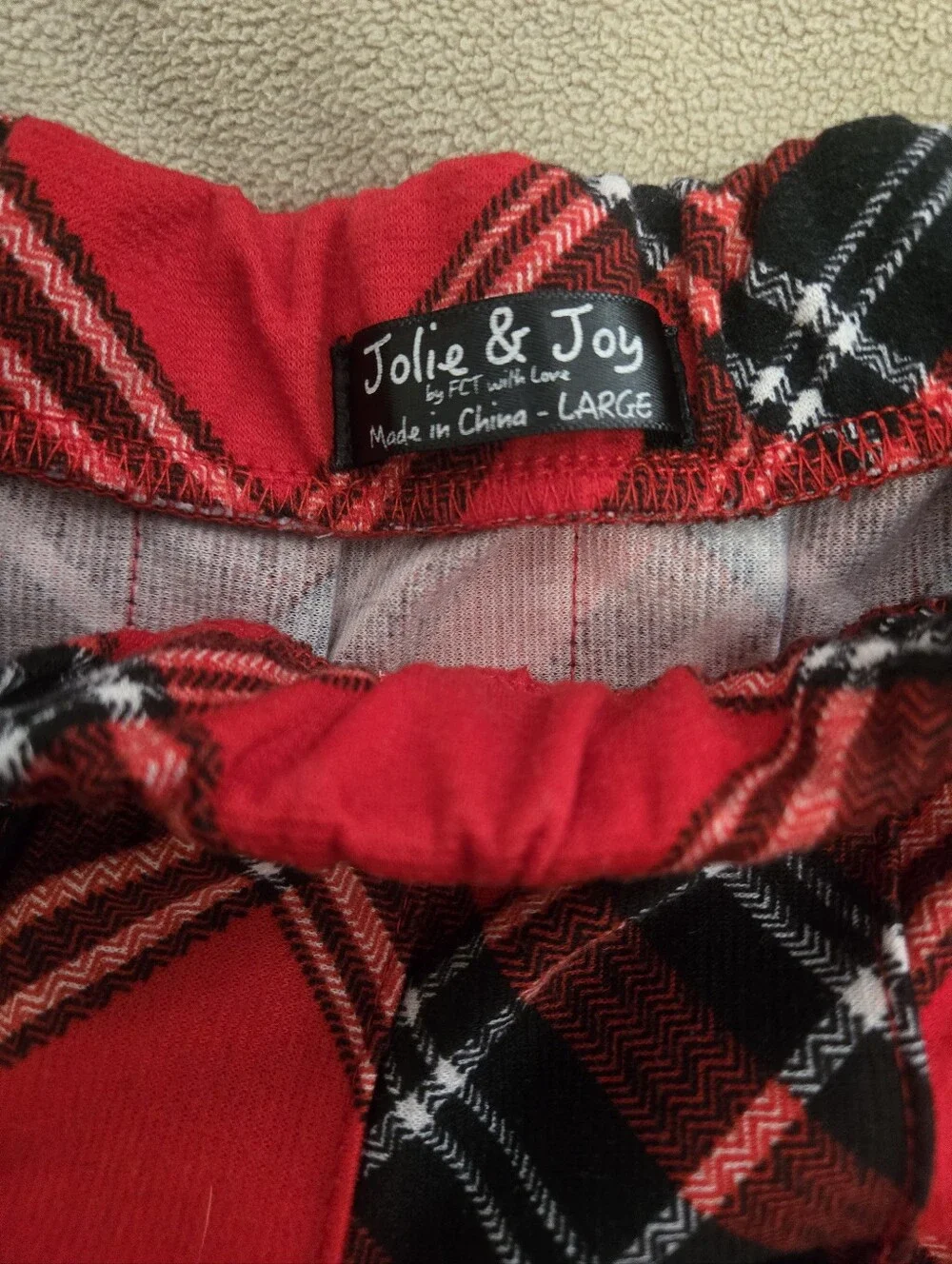 Jolie And Joy Girls Red Plaid Skirt Size L - Junior